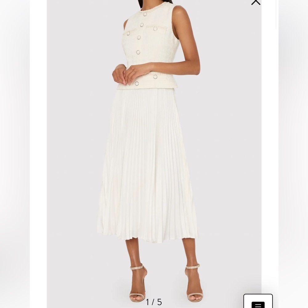 Milly Bouclé Mixed Media Dress